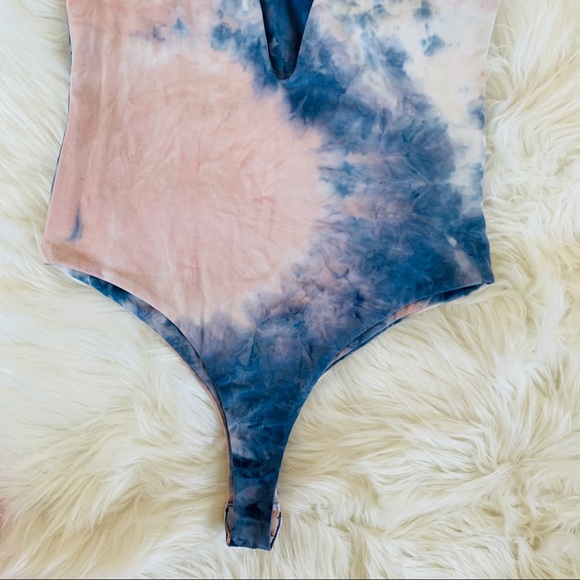 Fore Tie Dye Bodysuit S Blue Pink Tank - Picture 11 of 12